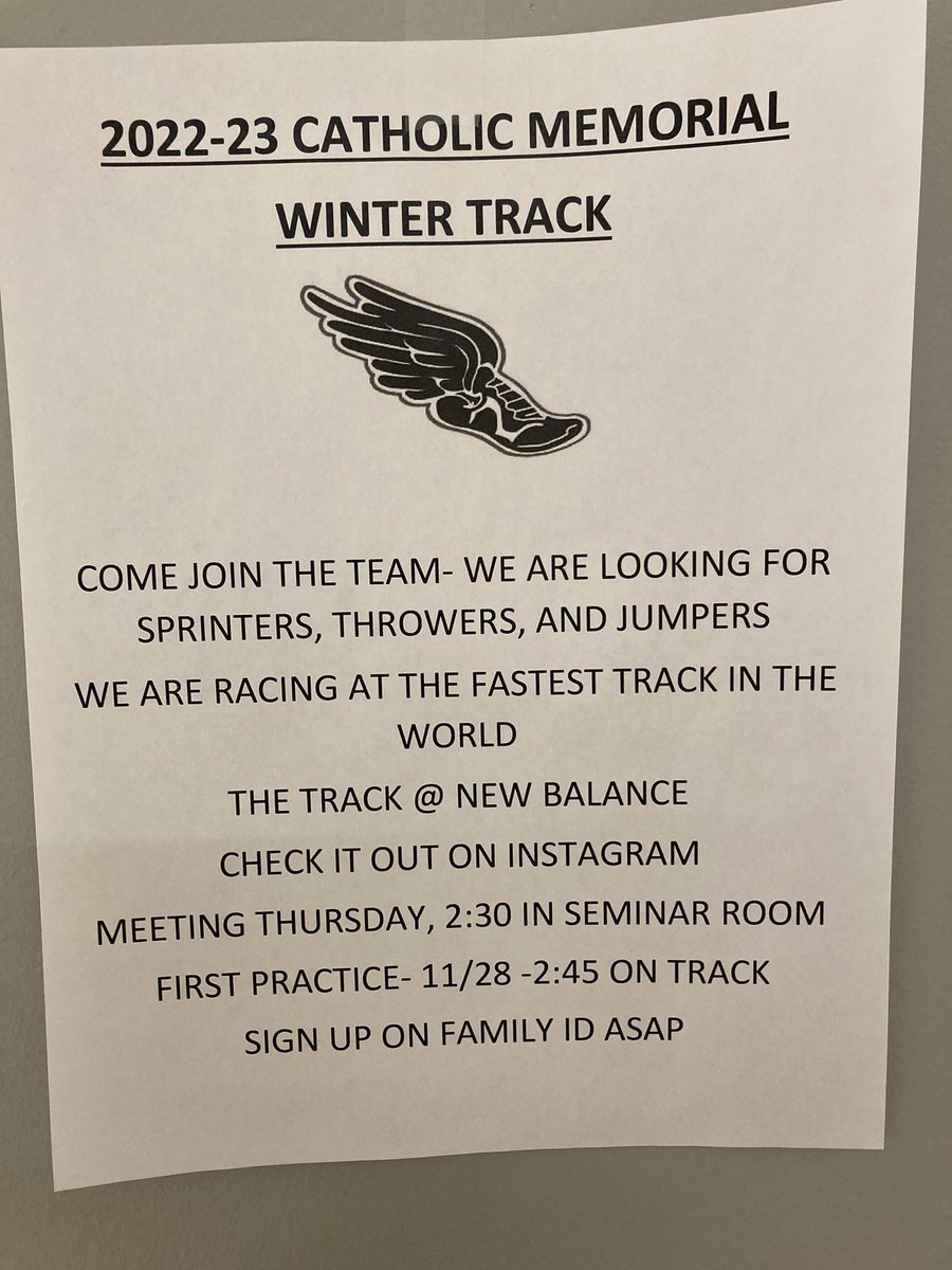 JonnyOSoccer's tweet photo. Indoor Track starts soon. @CathMemKnights #NewBalance https://t.co/52ySrjAL7h