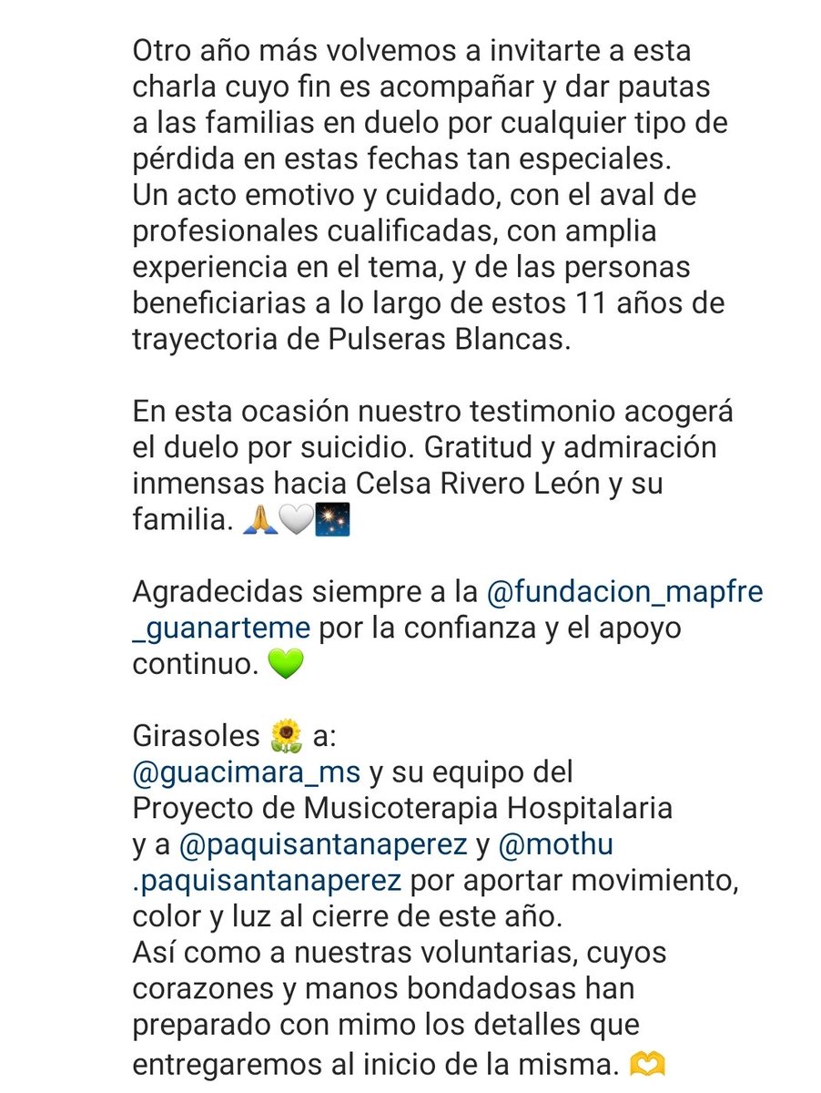 Es Navidad... y en casa hay una silla vacía 2022.
<a href="/BlancasGc/">Asociación Pulseras Blancas GC</a> 
<a href="/fmapfre/">Fundación MAPFRE</a>