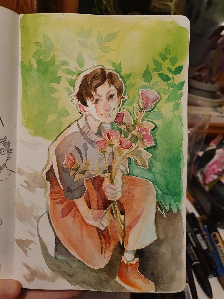 「Tried out watercolors in my new sketchbo」|Myra! @ 🇸🇪のイラスト