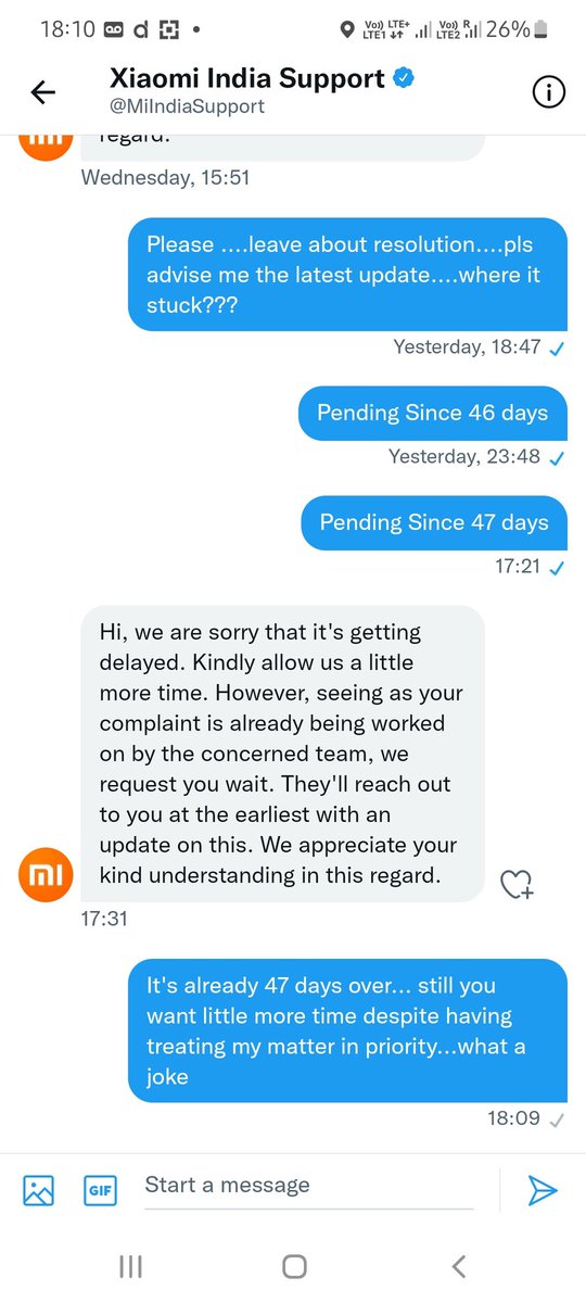 samir76089142's tweet photo. @hawkeye @XiaomiIndia Utter pathetic...pls see their reply https://t.co/4q6cKtJfUy