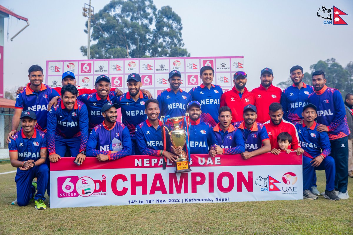 1st ODI series at home, great team effort, congratulation to everyone🇳🇵
#ssixercup2022 
#NEPvsUAE
#CricketNepal