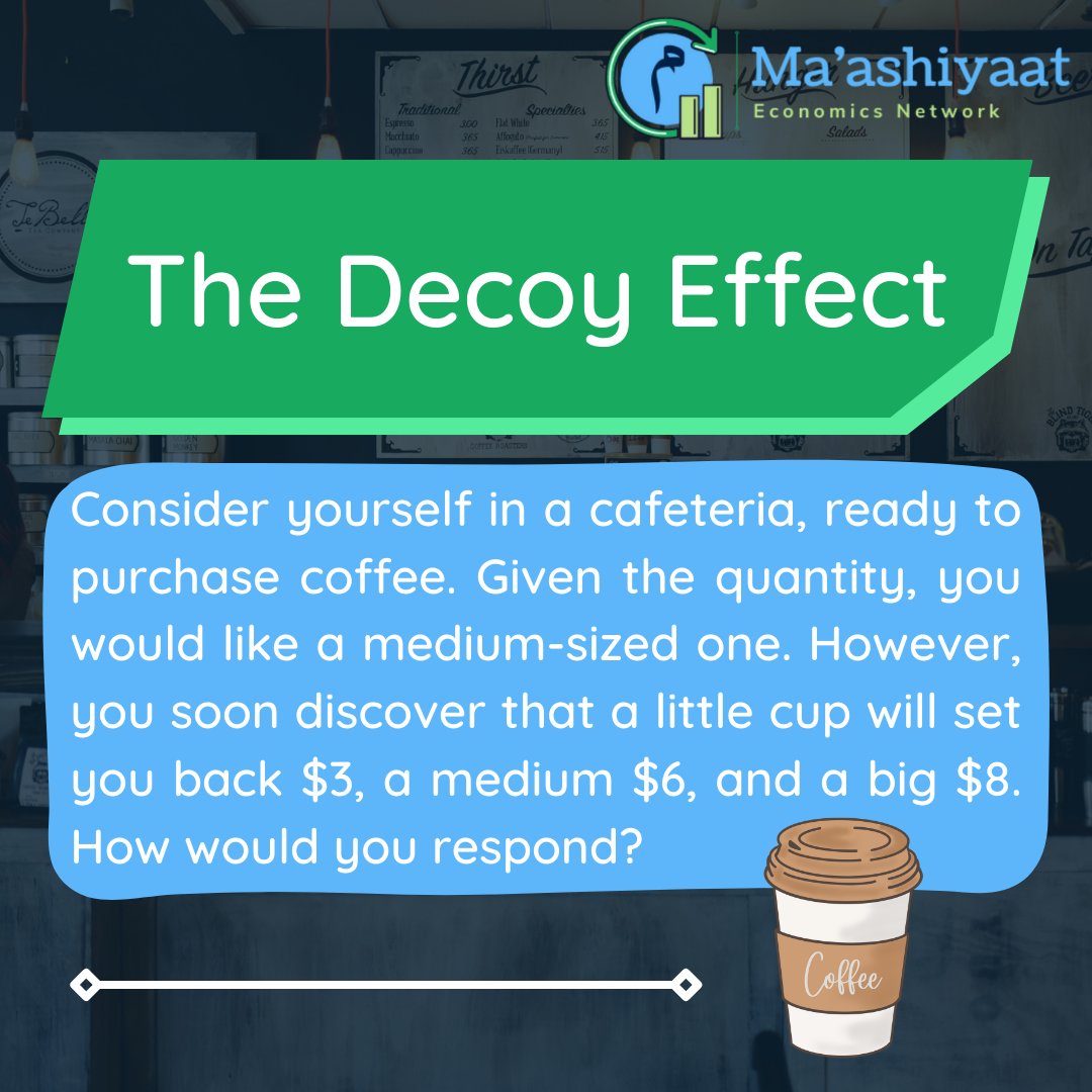 maashiyaat's tweet photo. The Decoy Effect ⚖️
.
✍️ Content by - Bushra Shahid
✨ Designed by - Syed Zayed Muneer
🎬 Edited by - Ammar Ahmad
.
#decoyeffect #economics #economy #maashiyaat #jmi #jamiamilliaislamia #economicdevelopment #consumerbehavior #priceaction #studentlife #collegelife https://t.co/my2LYRBOny