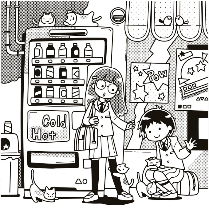 #このタグを見た人は自分が描いたモノクロ絵を貼れ まちがいさがし問題用 