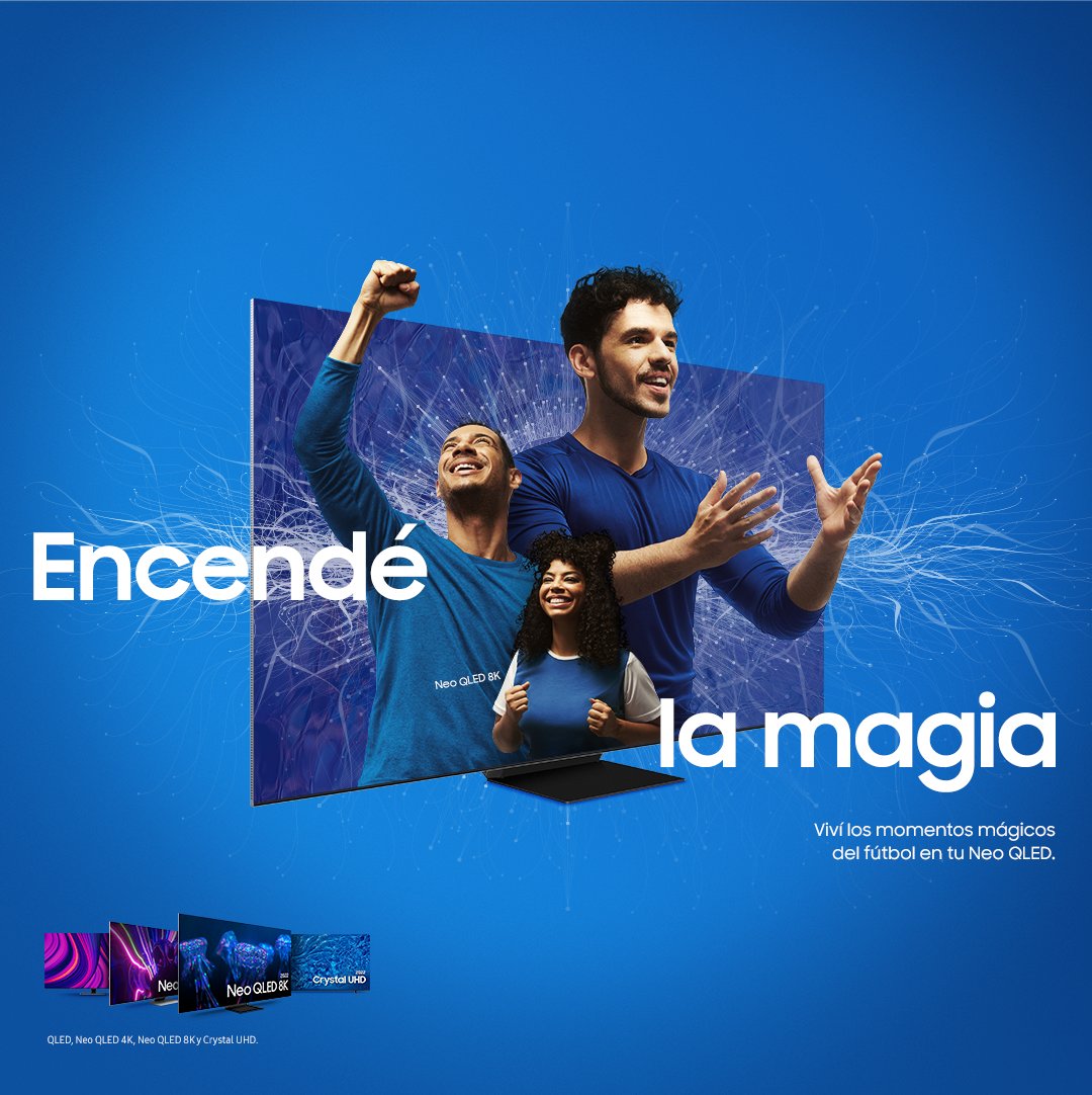 Encendé la magia.

¿No te querés perder de ningún detalle del mundial? ⚽️ Disfrutá mejor los momentos mágicos del Fútbol con la #NeoQLED 8K.​

¡Viví la experiencia! 

Ingresá a 👉 bit.ly/3V8V7ou