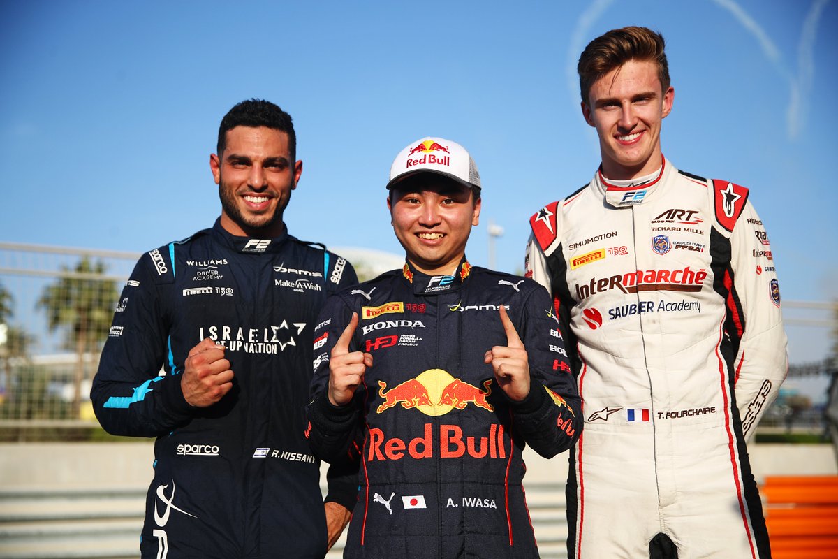 Our Top 3 from Qualifying ✨

1. <a href="/ayumuiwasa_cars/">Ayumu Iwasa 岩佐歩夢</a> 
2. <a href="/RoyNissany/">Roy Nissany</a> 
3. <a href="/TPourchaire/">Théo Pourchaire</a> 

We're ready for some racing come Saturday &amp; Sunday! 

#AbuDhabiGP #F2