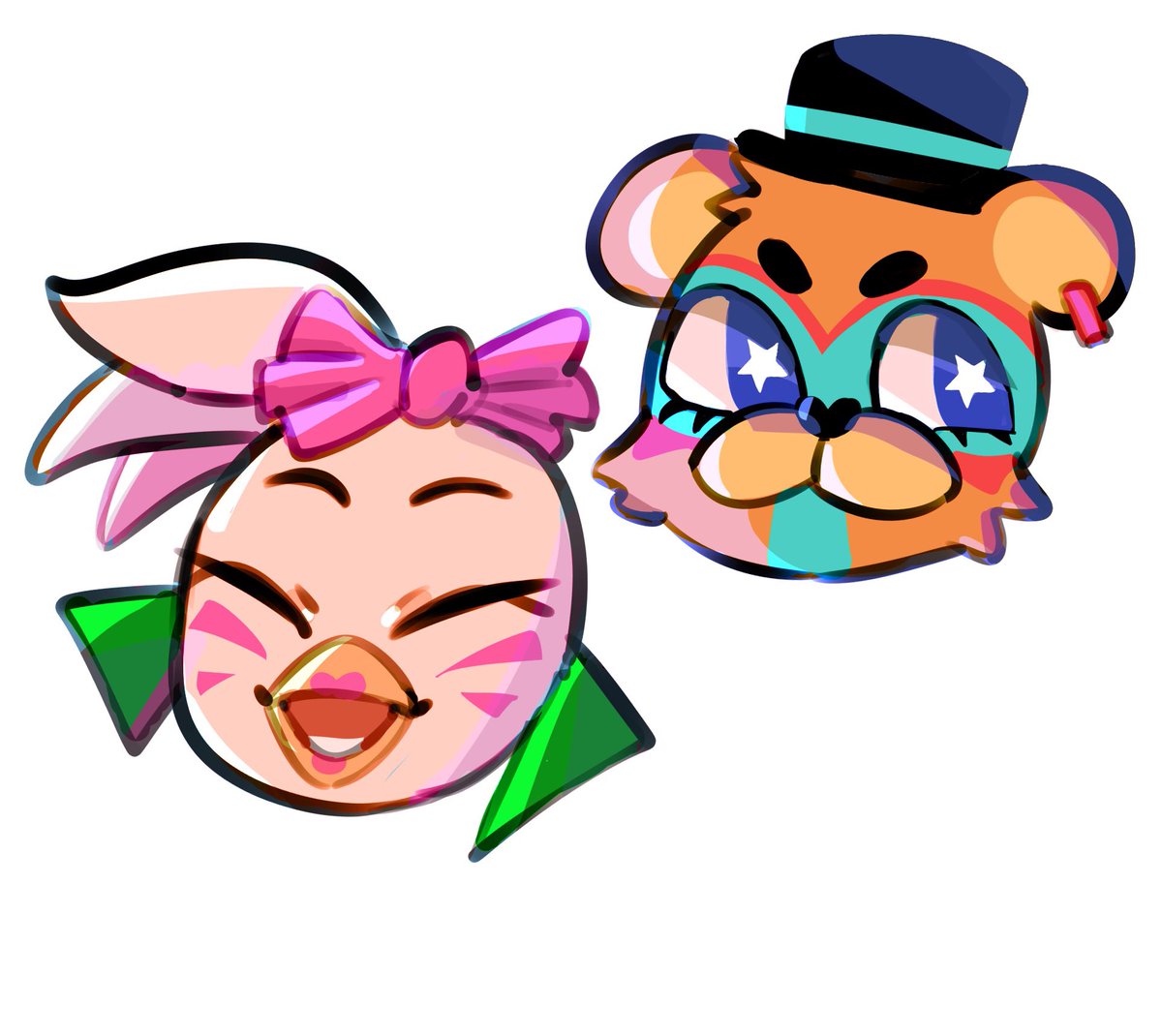 Working on some #fnaf buttons 」|Kenのイラスト, image size:1200x1070