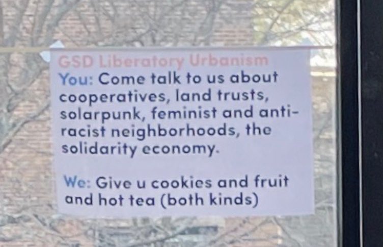 alecjamesm's tweet photo. #AlecJamesMartinez: had a tea chat with the @HarvardGSD Liberatory Urbanism student group yesterday where talked about projects that move us, spring gatherings, and learned an indigenous Ecuadorian word for “collective work” 🌎 https://t.co/cRoJLSHj9K