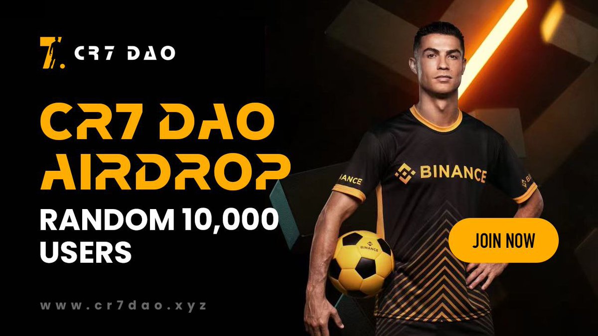 bluzabs_'s tweet image. 💥#Airdrop: CR7DAO (CR7)

🏆Prize Pool: 100,000,000,000 CR7 tokens

💰Rewards
- 10,000,000 CR7 tokens, for 10k eligible users
- 1,000,000 CR7 tokens per invite

🔗Airdrop Link: t.me/CR7DAOAirdropb…

- Distribution date: Dec. 20, 2022

Website: cr7dao.xyz