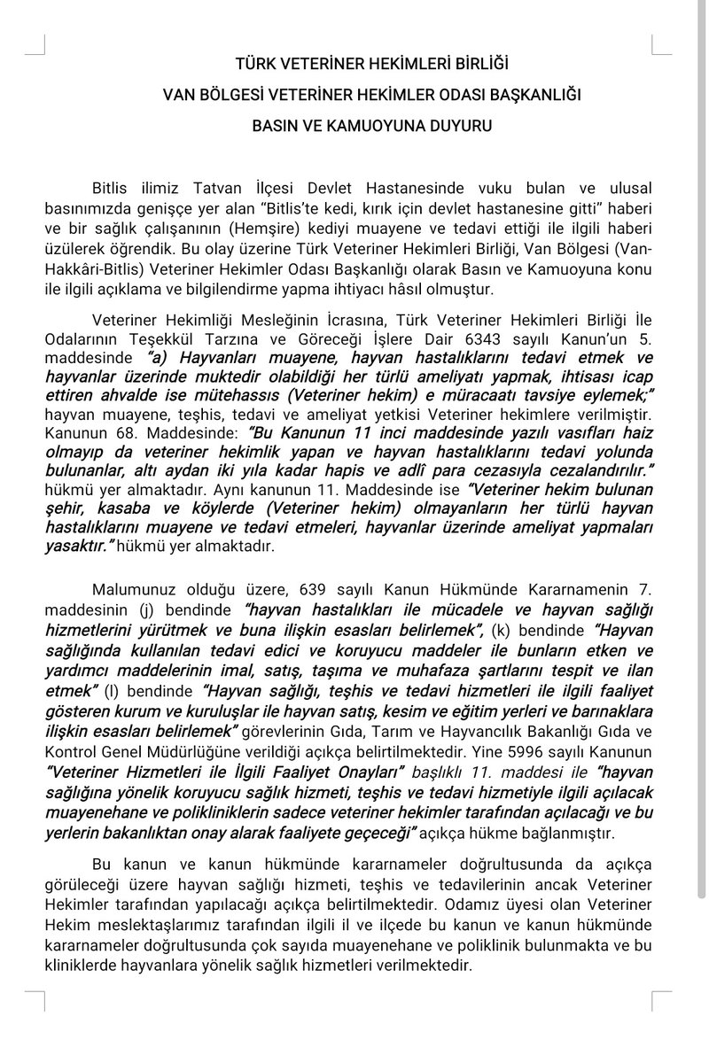 Van Bölgesi Veteriner Hekimler Odası tweet media