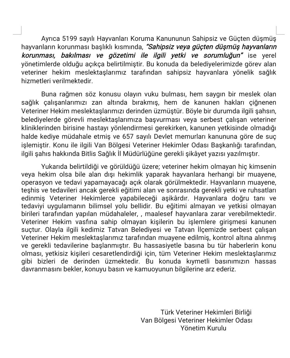 Van Bölgesi Veteriner Hekimler Odası tweet media