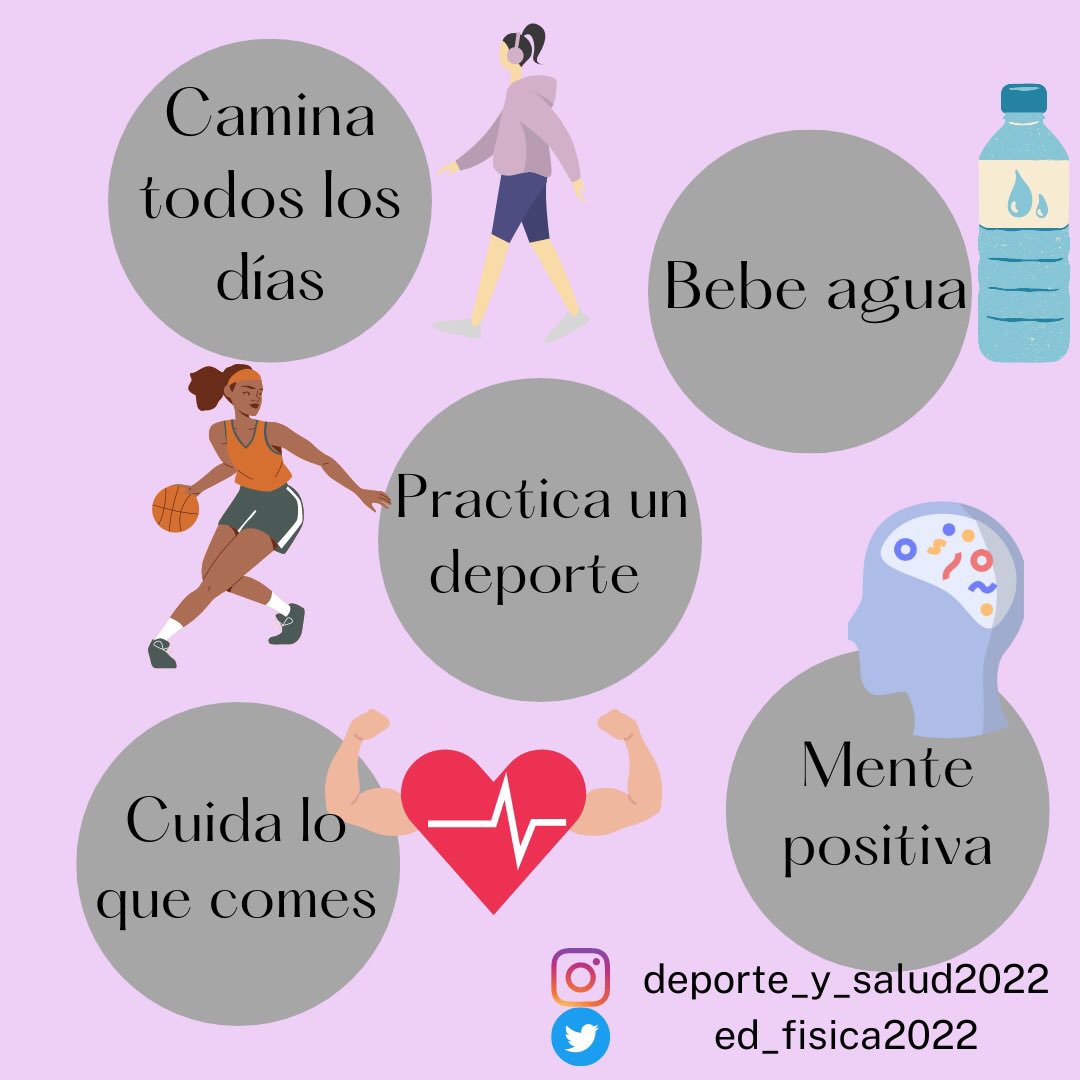 ed_fisica2022's tweet photo. Buenos días tuiteros! Hoy os dejamos un post sobre los pasos básicos para llevar un estilo de vida saludable. 
Contadnos, cumplís con alguno de estos pasos? https://t.co/e9c7zb1qCe