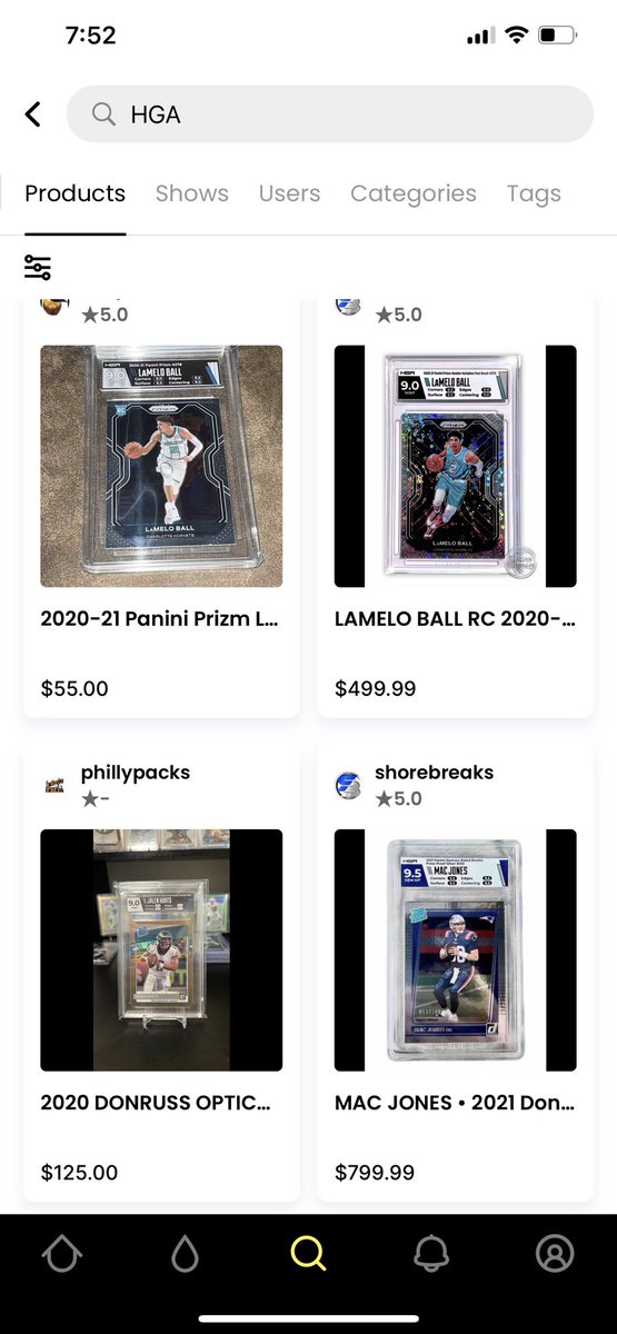 _ArmChairQB_'s tweet photo. @Whatnot how do you deny listings with “We don't accept listings of cards graded by this company.” But a simple search shows otherwise. SMH.. disappointed already. https://t.co/l42quuUSrd