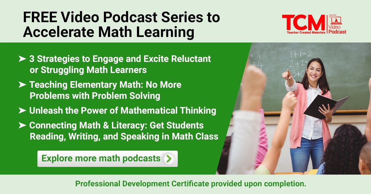 MSavoieTCM's tweet photo. Learning disruption has taken place in multiple content areas over the last year, and math is at the forefront of that disruption. This series gives you the strategies and resources to help accelerate math learning in your students: https://t.co/2IjJ7tkzBg
#TCMunited https://t.co/yeCqYGY37r