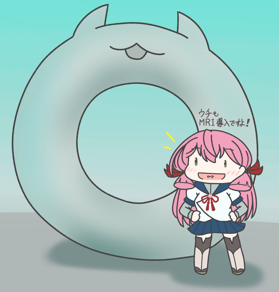 明石(艦これ) 「明日、人間ドックなのです(オプションのMRI付けてみた) 」|ジョニーのイラスト