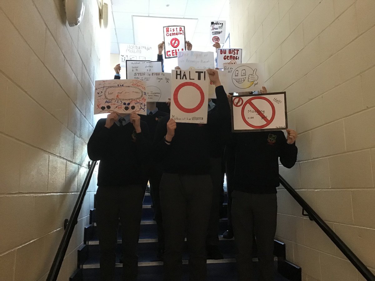 Second year German students combined their Deutsch skills with positive sentiments about Stand Up and Anti- Bullying Week in school to make German posters for Ms Canavan's poster competition. #cbsfamily #imperativemood #deutschfueralle #mfl #standupweek