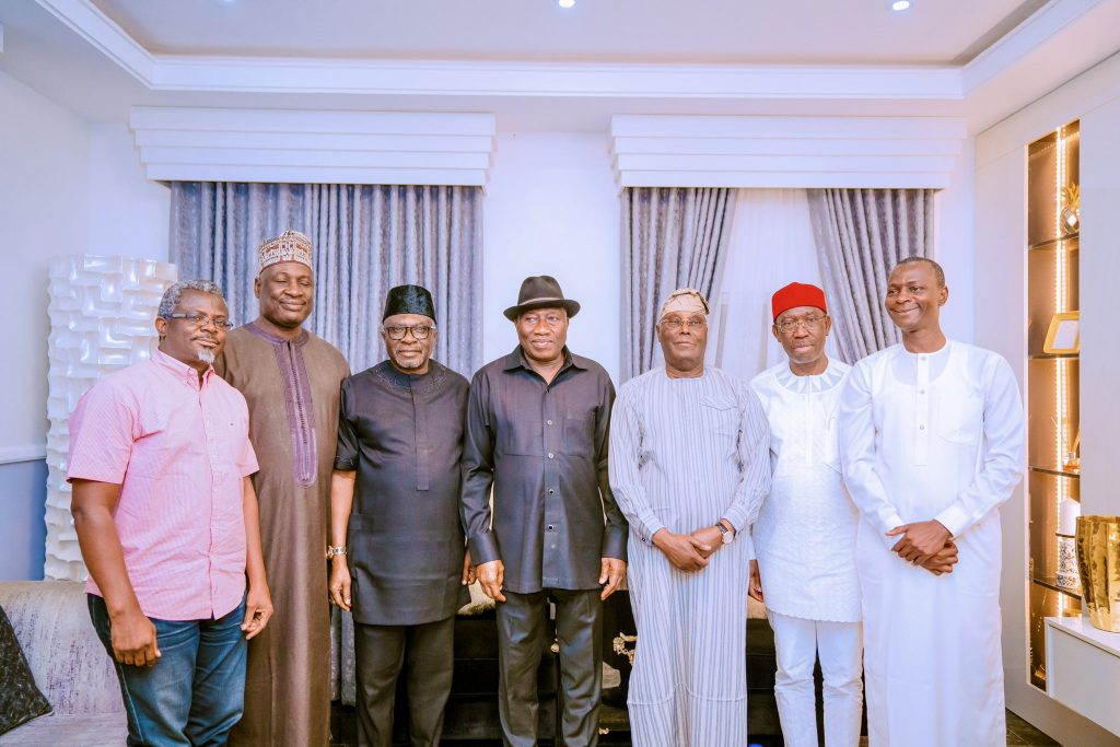Naija_PR's tweet photo. Atiku Abubakar, and Ifeanyi Okowa have met with Goodluck Jonathan https://t.co/W32dy32V7h