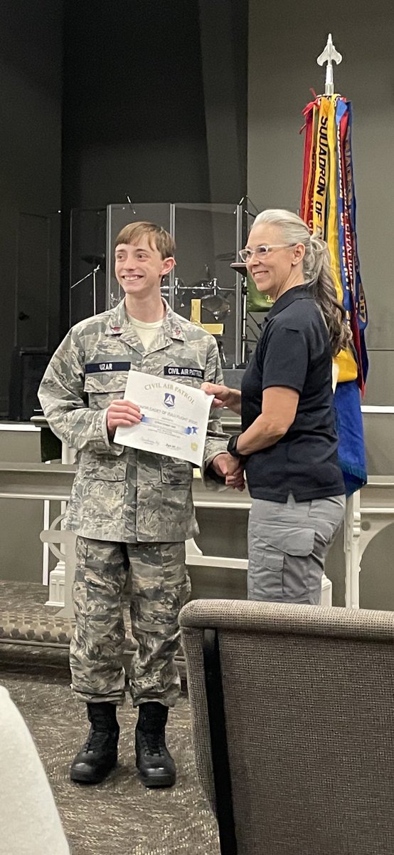 GM GM 
Got pinned to Airman last night and was honored by the squadron. Ty <a href="/CivilAirPatrol/">Civil Air Patrol</a>