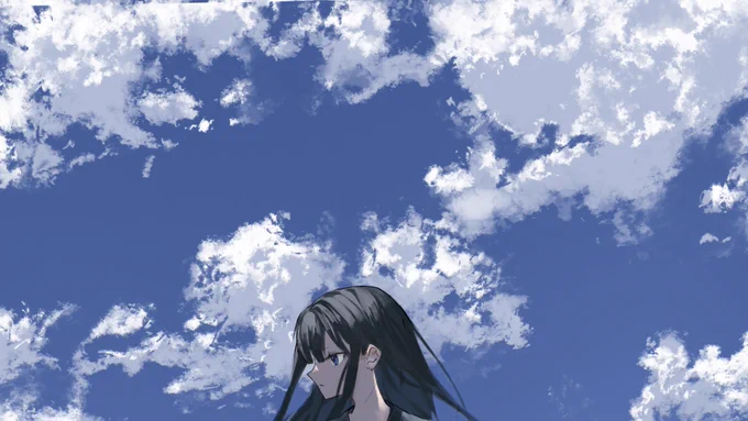 雲の表現に素材使ってみましたいい感じかも! 