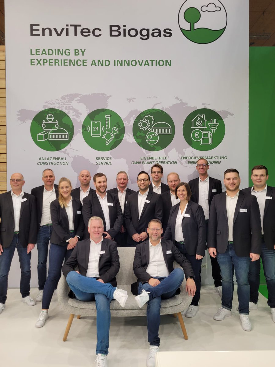 EnviTecBiogas's tweet photo. ✅Four trade fair days are behind us as of this Friday evening. We were very pleased to talk about #Envithan #gasupgrading , #biomethane and #BioLNG
💚 Thank you to our strong team and last but not least, every single visitor!
#biogas #greenfuels #renewableenergies @EuroTier https://t.co/37MMlUoN2u