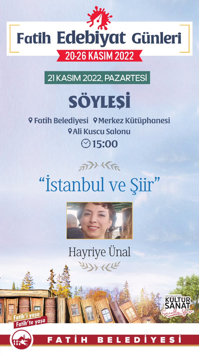 Bu pazartesi "İstanbul ve Şiir" konulu bir konferansım var. 
İstanbul'daki dostlarımı beklerim. 🙋

Klasik şiirden başlayarak 90 doğumlu şaire kadar şiirde İstanbul'un izini süreceğim. 

Fatih Edebiyat Günleri kapsamında.