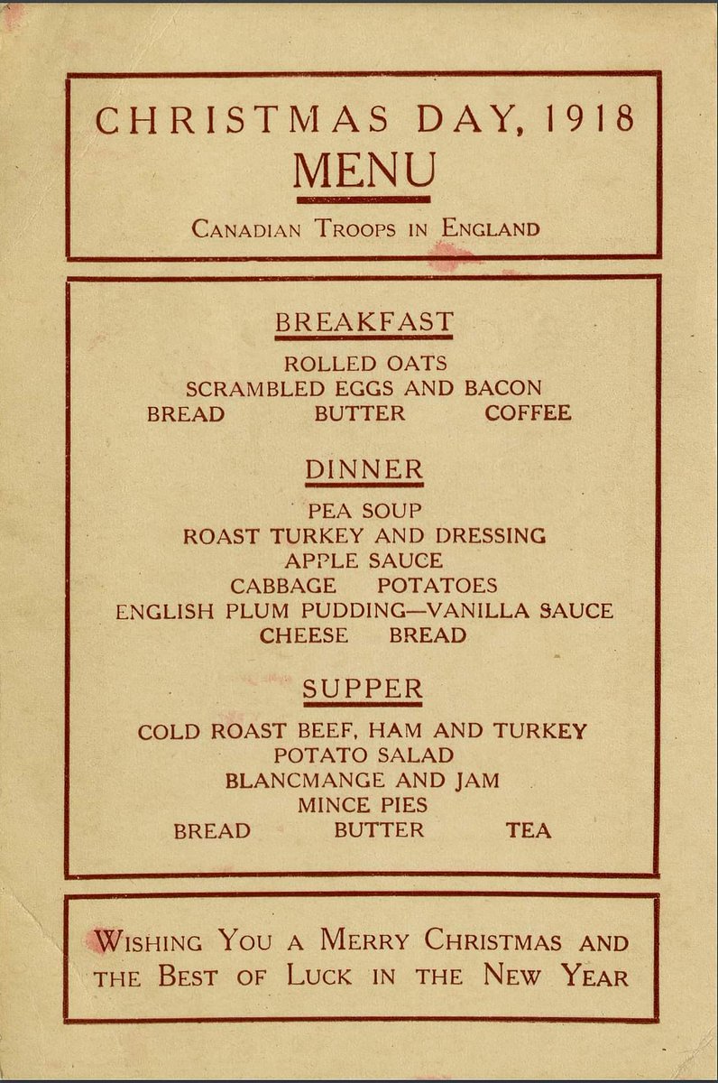 MissCheesell's tweet photo. @MythicalChef I found this old Christmas Day menu from World War One that might be interesting for Meals of History https://t.co/xfFb66uvxG