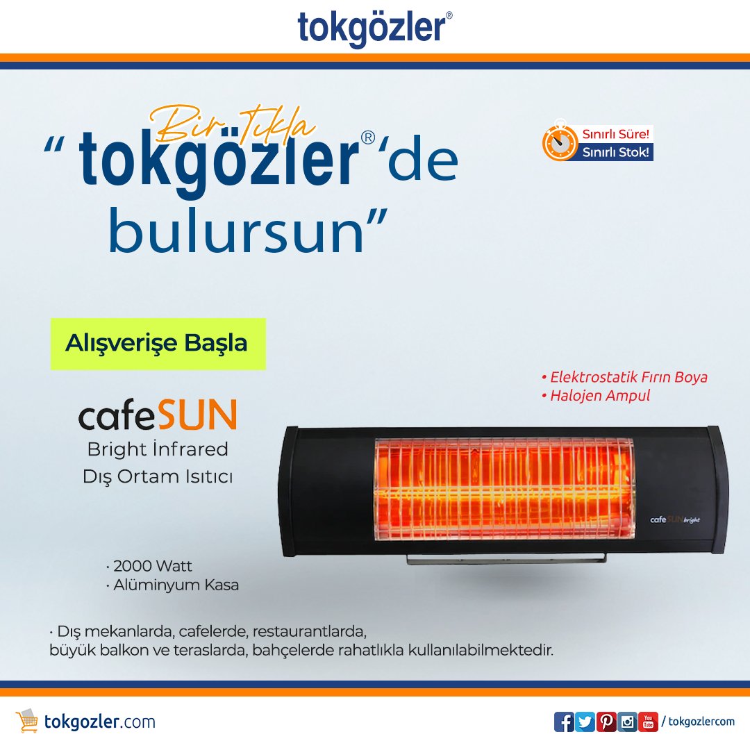 tokgozlercom's tweet photo. Cafesun Bright İnfrared Dış Ortam Isıtıcı 2000 Watt
Bir Tıkla "tokgözler'de bulursun"
► https://t.co/zlvRsJ1L1w
#tokgozlercom #Cafesun #Bright #Isıtıcı #DışOrtamIsıtıcı #ElAletleri #YapıMarket #Hırdavat #tokgözler #toko #Bursa #Türkiye https://t.co/p1RMIshMHL