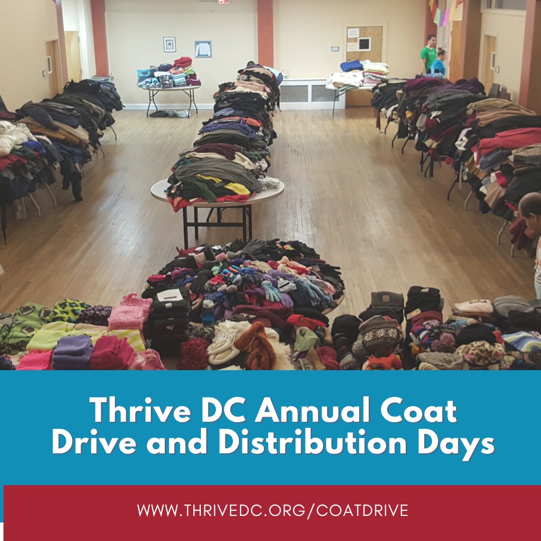 Do you have gently used coats, hats, or gloves that are taking up valuable space in your house? Donate them to Thrive DC to help your DC neighbors experiencing homelessness this winter. Visit thrivedc.org/coatdrive/ to see accepted items and drop off info. #donate #homeless