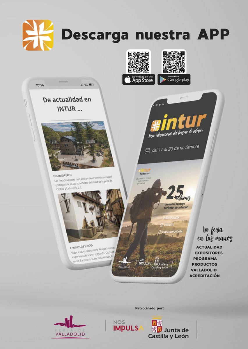 feriavalladolid's tweet photo. #Intur #turismointerior #25ediciones un programa de actividades inabarcable: catas, presentaciones, sorteos, música, recreaciones históricas... toda la información en la #app #Intur https://t.co/hPD0DyMlLq