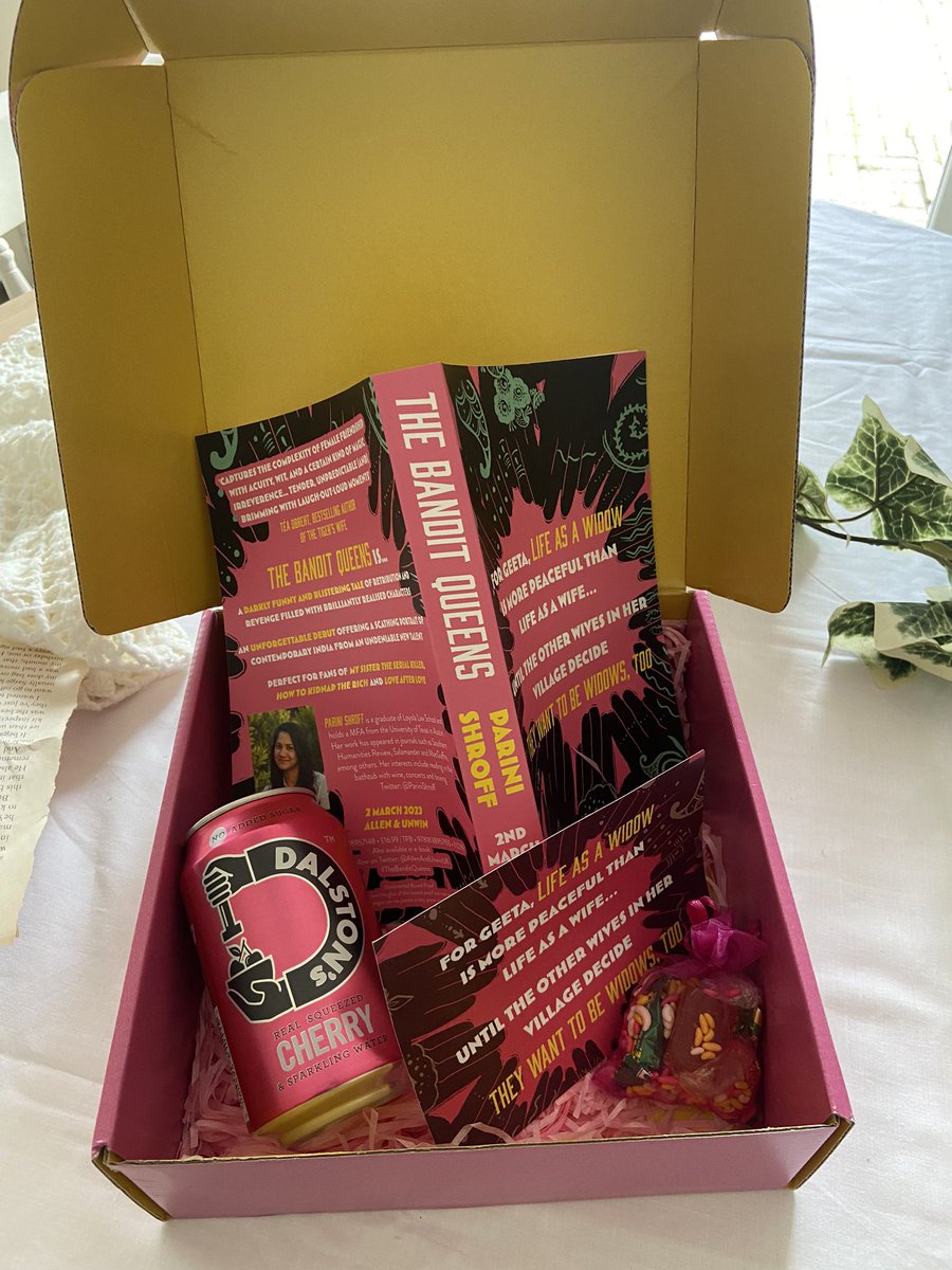 Thank you so much lovely @sofeeeee @AllenAndUnwinUK for sending #TheBanditQueens by @PariniShroff plus yummy treats ♥️

This sounds both tragic and hilarious 👏🏽 

Coming March 2023 🙌🏽