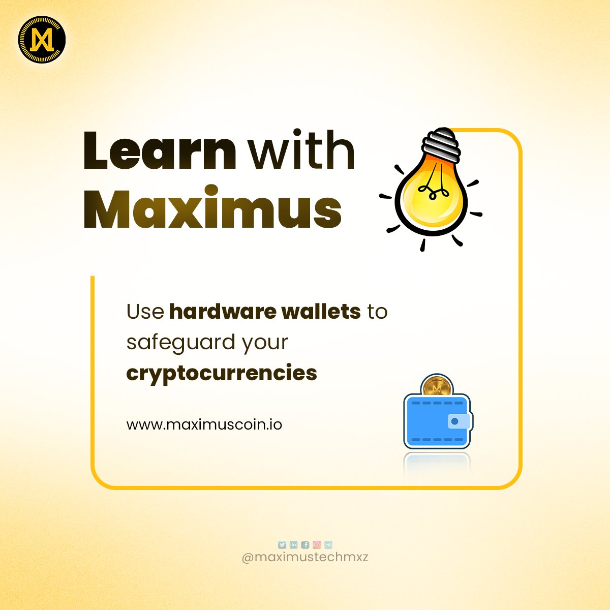 maximustechmxz's tweet photo. Learn with Maximus
Hardware #wallets securely keep a #Crypto user's private keys in offline or βcoldβ storage.
#cryptolearning #maximustech
#bitcoin #cryptocurrency #cryptonews #cryptotrading #cryptoinvestor #cryptotrader #cryptocurrencies #learncrypto #learncryptocurrency https://t.co/Uzqz60aZ7B