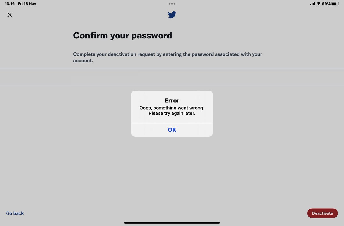 ChrisFallis2's tweet photo. Twitter won’t let me deactivate my account….
This is a shit-show !

@elonmusk 
#TwitterIsAShitshow https://t.co/dUVjGmJsvN