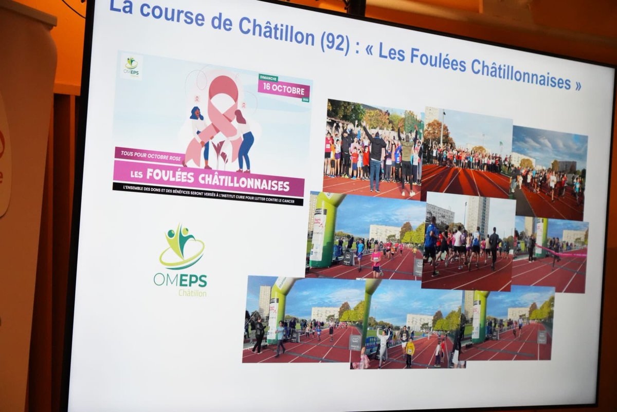 LounesA's tweet photo. Nous participions hier soir, avec @GillesMonchy, à la cérémonie de remise de chèque de l’association Aidons la recherche et des villes partenaires à l’@institut_curie . 
C’est dans ce cadre que nous avons organisé avec l’OMEPS les Foulées Châtillonnaises le 16 octobre dernier. https://t.co/XjAon6di12
