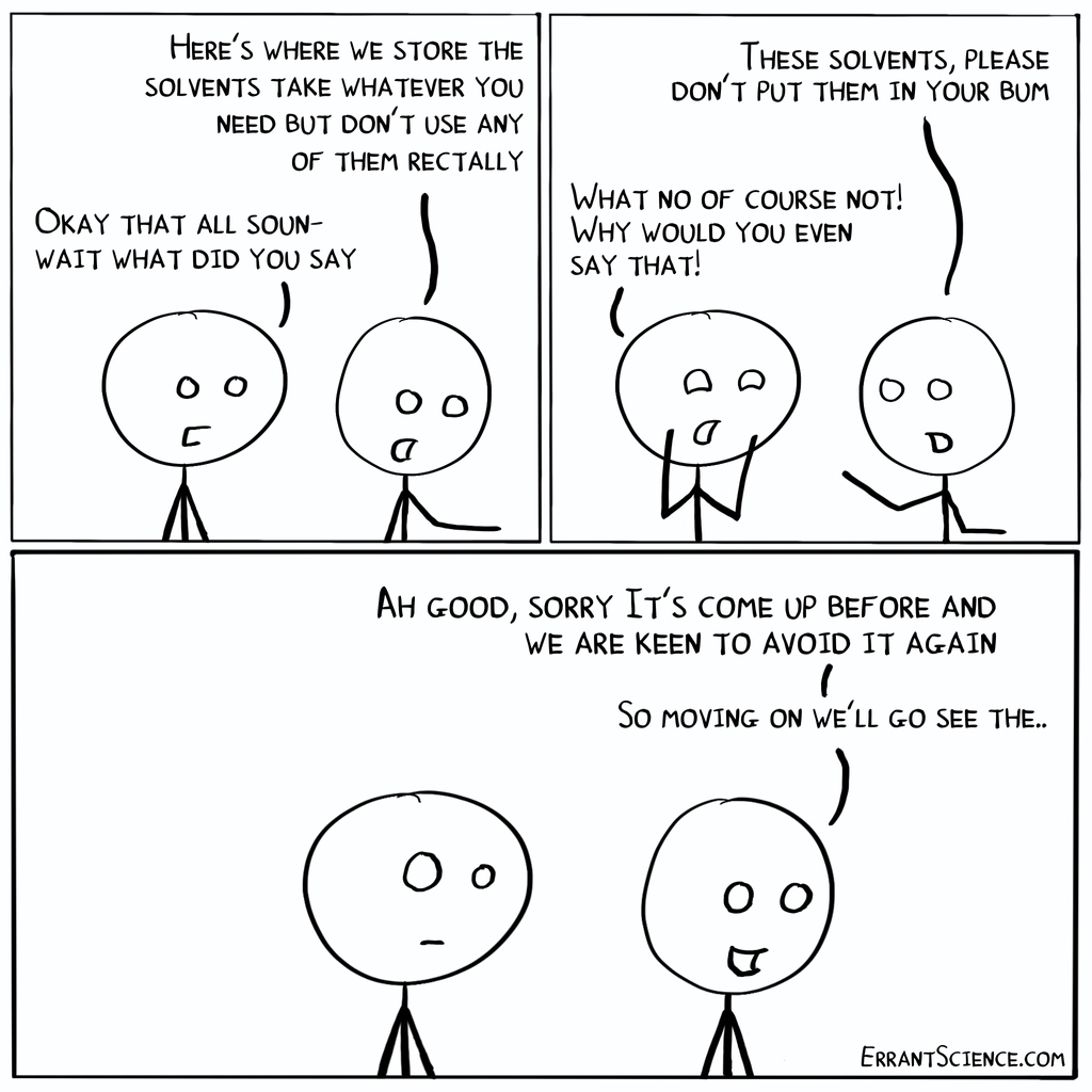 ErrantScience's tweet photo. I wish so much that this comic wasnโt based on someoneโs actual lab induction ๐ฌ #LabTweets #ResearchLab https://t.co/cqnOCQ74wS