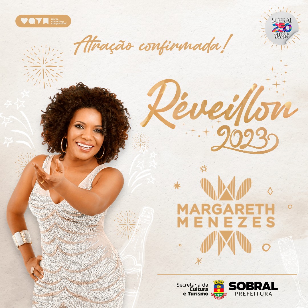 ecoasobral's tweet photo. Margareth Menezes é a primeira artista confirmada para o Réveillon 2023 de Sobral! 

Animou?! Pois segura aí que logo logo tem mais novidades! 😜 https://t.co/Nr44JBZDSx