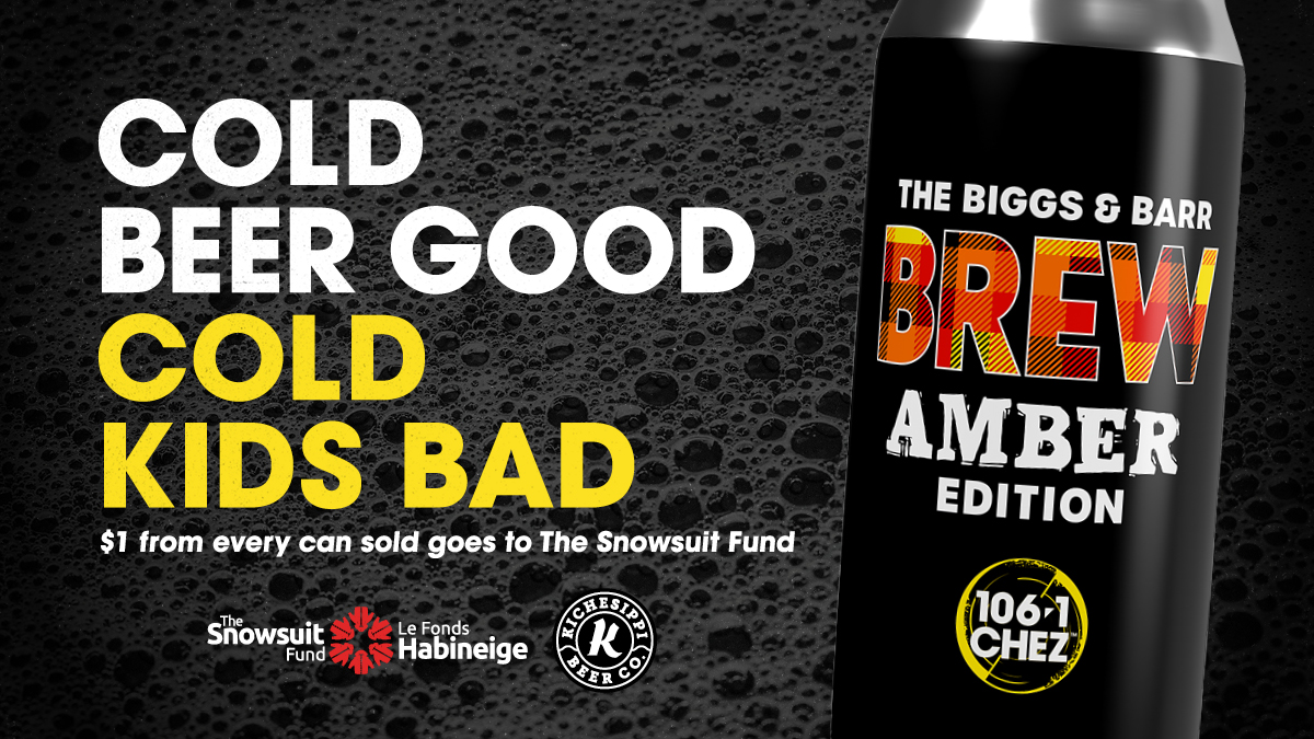 📣 We're excited to introduce...The Biggs &amp; Barr Brew Amber Edition for <a href="/SnowsuitFund/">The Snowsuit Fund</a>, from our friends <a href="/kichesippibeer/">Kichesippi Beer Co.</a>! 🍺 

This limited edition Amber Lager will be available FRIDAY, November 25th with $1 from every can sold going to The Snowsuit Fund!

bit.ly/3GpSRoq