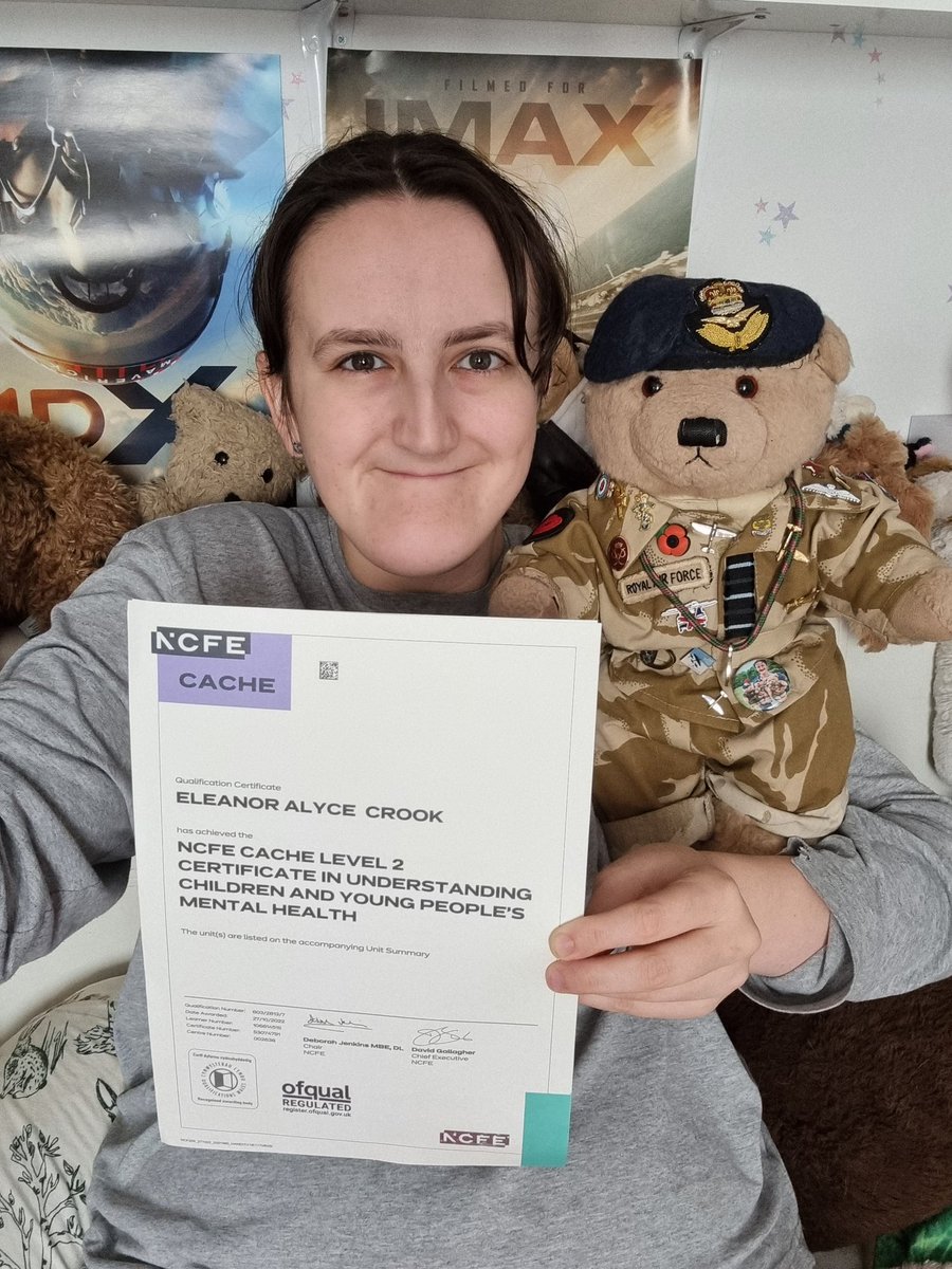 0013ellie's tweet photo. Me and @bland_gideon are pleased to be awarded our certificate for achieving out Level 2 in Understanding Children and young people's mental health qualification. we would of not got through it without my family and my tutor from @_LearningCurve #LearningWithLCG #bearforce https://t.co/1Jyt1kte3b