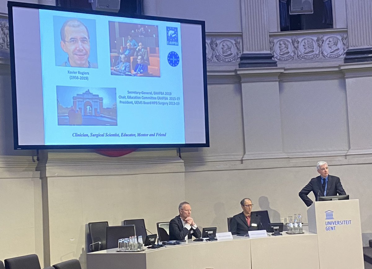 Niki Rashidian (@niki_rashidian) on Twitter photo Symposium in memoriam of Prof. Xavier Rogiers <a href="/ugent/">UGent</a>.
Prof <a href="/conlonhpb/">Kevin Conlon</a> giving a great talk about the vision & prime role of <a href="/EAHPBA/">E-AHPBA</a> and <a href="/UEMSEurope/">UEMS Europe</a> in HPB surgery training and remembrances of the fundamental contributions of Prof Rogiers. <a href="/uzgent/">UZ Gent</a> <a href="/_ILTS_/">ILTS</a> Symposium in memoriam of Prof. Xavier Rogiers <a href="/ugent/">UGent</a>.
Prof <a href="/conlonhpb/">Kevin Conlon</a> giving a great talk about the vision & prime role of <a href="/EAHPBA/">E-AHPBA</a> and <a href="/UEMSEurope/">UEMS Europe</a> in HPB surgery training and remembrances of the fundamental contributions of Prof Rogiers. <a href="/uzgent/">UZ Gent</a> <a href="/_ILTS_/">ILTS</a>