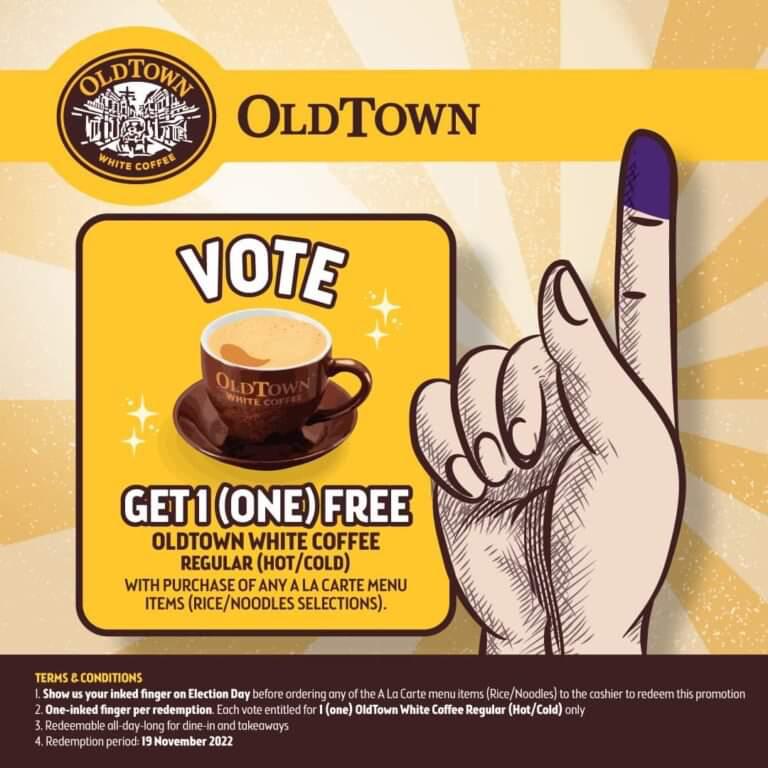 MyRehat's tweet photo. ELECTION DAY PROMOTION!!! 19TH NOVEMBER 2022

There are numerous food and beverage &amp; other brands promotions all over Malaysia.

Such as #Marrybrown #SecretRecipeMY #Watson #oldtownwhitecoffee #TheFridays #hokkaidocheesetart #coolblogmalaysia #tealivemalaysia and many more. https://t.co/CvucIggFrn