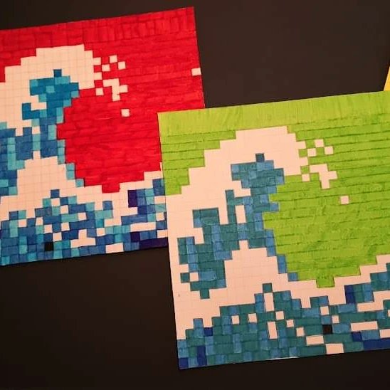DonMilaniGuidon's tweet image. CodeWeek2022: gli alunni delle classi 2A, 2B, 2C della scuola secondaria hanno riprodotto con la pixel art le opere di alcuni famosi artisti. Mondrian, Van Gogh e Hokusai
#CodeWeek2022