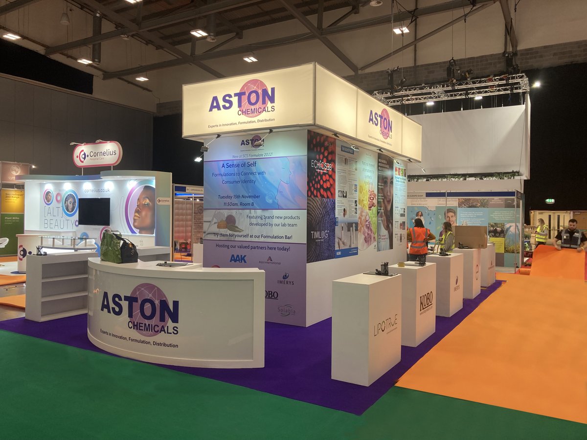 DisplayFountain's tweet photo. We are currently playing catch up with all the wonderful stands we have been building, SCS Formulate in Coventry opened its doors to another successful event where we delivered this stand for Aston Chemicals earlier this week, a colourful stand focusing on all their products https://t.co/Aq3pVCG5r0