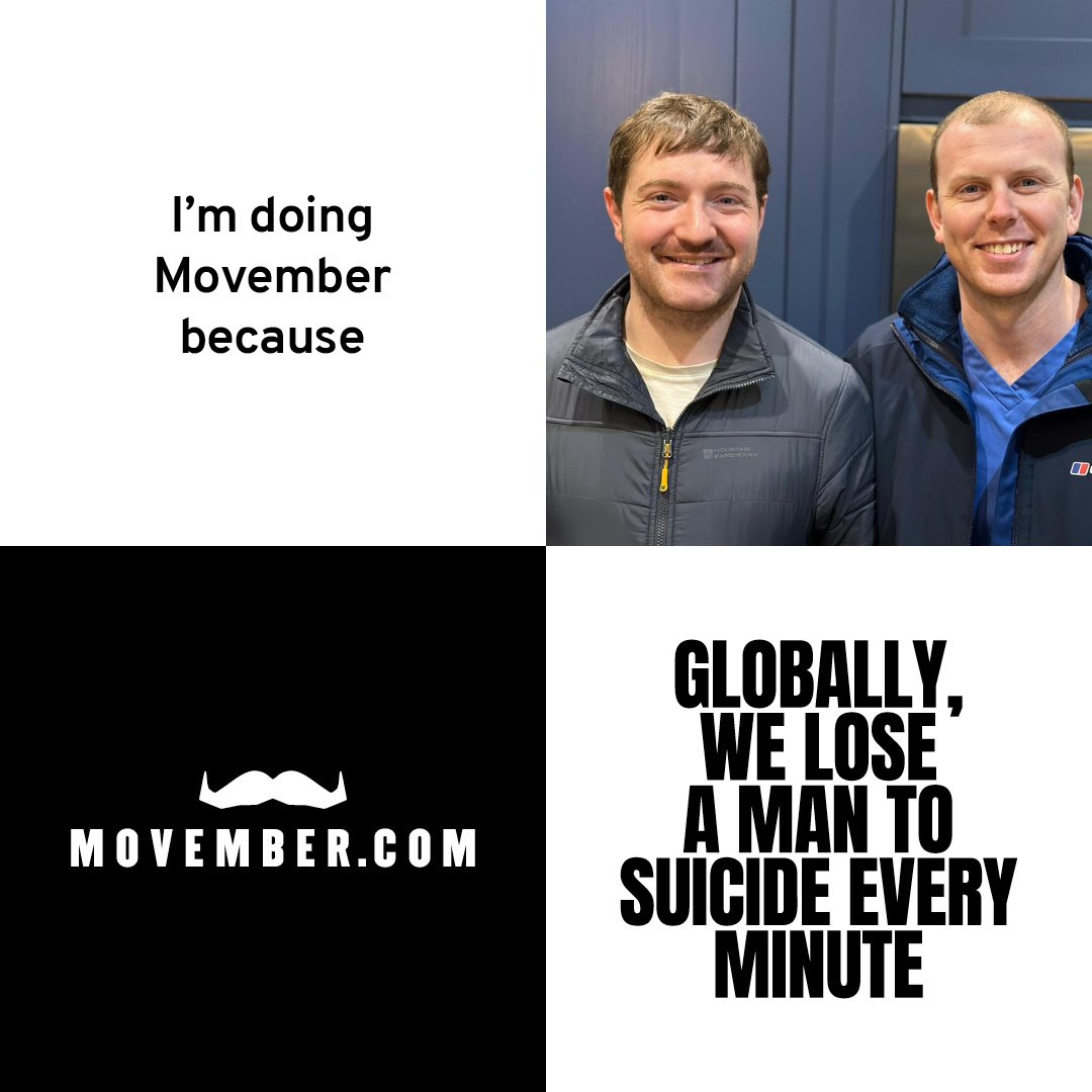 BiofeedbackUK's tweet photo. Chris and Brad have joined millions of others growing their moustaches to raise funds for Movember. Join them and donate here: https://t.co/xZoGfqmB02
The Charity #Movember focuses on men's health - #mentalhealth, #suicideprevention, prostate cancer and testicular cancer. https://t.co/kIaVRqJoE7