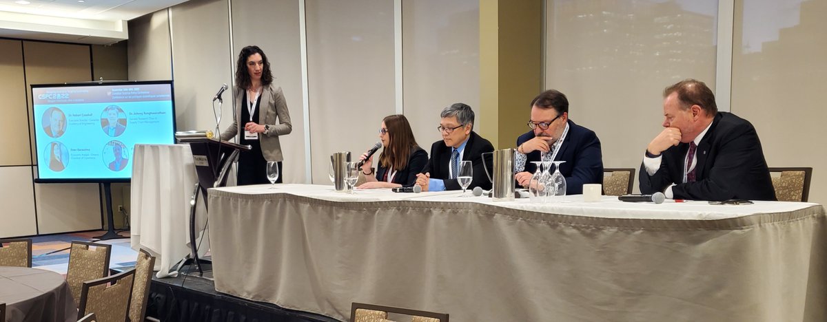 CMCMicrosystems's tweet image. Great panel  sponsored by CMC at @sciencepolicy's #CSPC2022 on Canada’s Advanced Tech Supply Chain. Thanks to moderator @MadisonRilling, panellists @EsterGera, R Crawhall, @TheCdnAcadofEng, Prof. Rungtusanatham, @SchulichSchool, C. Goodman of Sherbrooke Quantique.