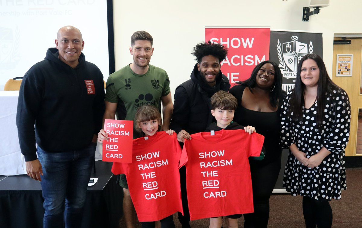 🟥 A huge thank you to <a href="/SRTRC_England/">Show Racism the Red Card</a>, #PVFC players Ellis Harrison and Jamie Proctor, <a href="/SophiLouBar/">Barbs</a> (<a href="/HerGameToo/">Her Game Too</a>), <a href="/chris_iwelumo/">Chris Iwelumo</a> and Sarah Chevolleau (<a href="/SABLE_Unity/">SABLE</a>) for providing an insightful anti-racism workshop to pupils from <a href="/Woodhouse_Acad/">Woodhouse Academy</a> at Vale Park this afternoon!