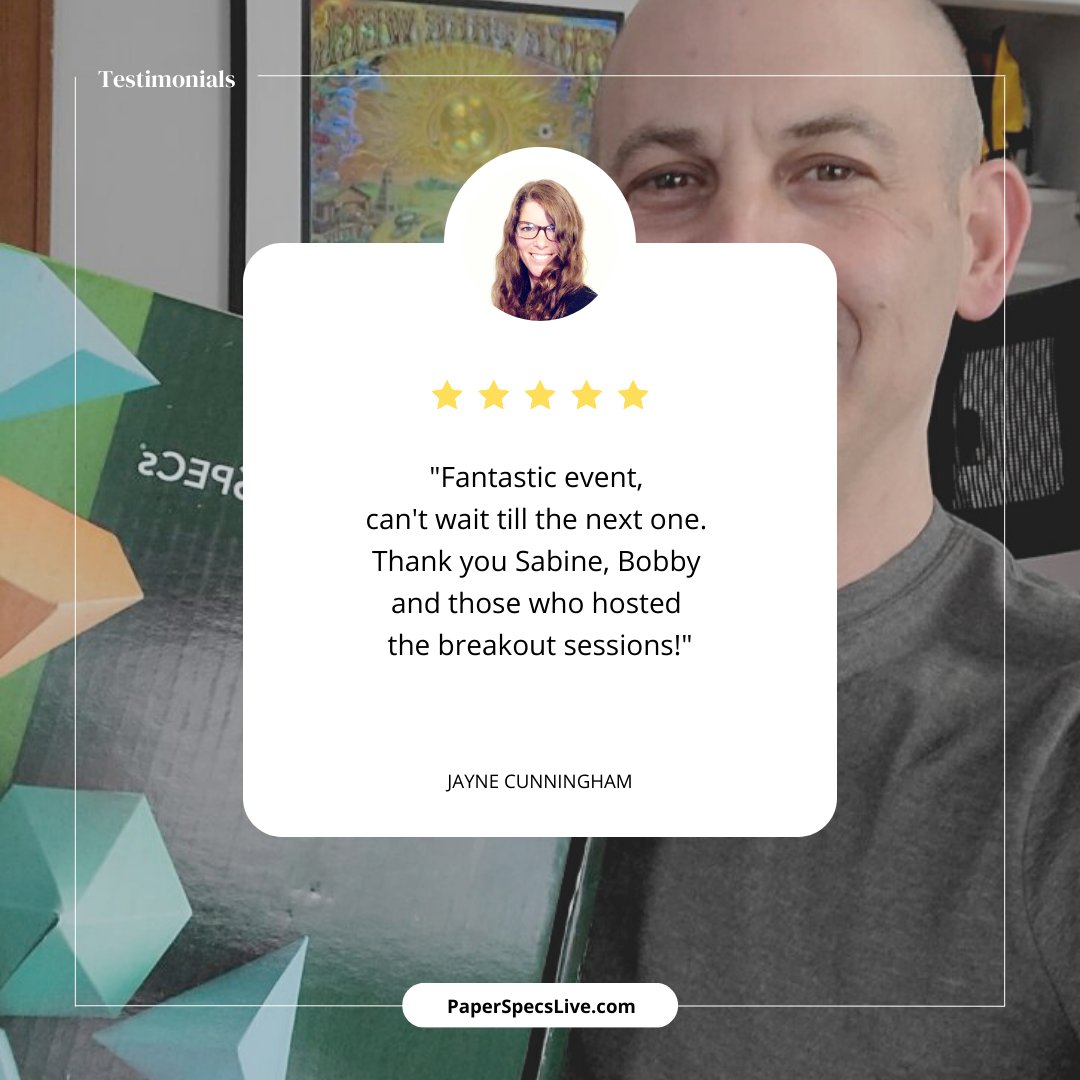 PaperSpecs's tweet image. You can still attend our Dec. 1st Live virtual event – and even receive our exclusive PRINT SAMPLE BOX – if you claim your ticket NOW: bit.ly/3sHmPfP
😊  Here’s what attendees have said about earlier Live [unboxed] events…
 #graphicdesigners #graphicdesign #printsamples