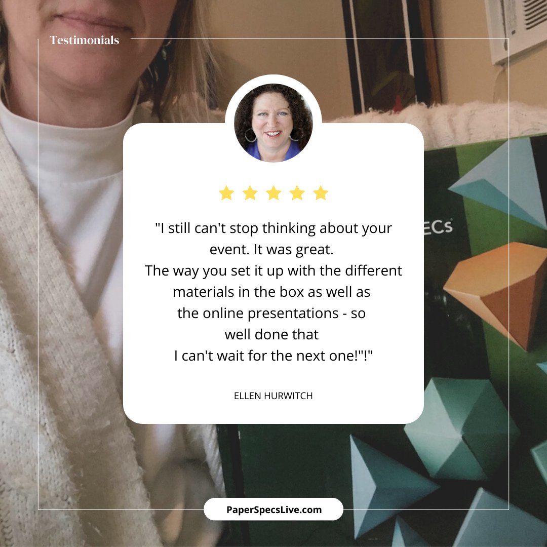 PaperSpecs's tweet image. You can still attend our Dec. 1st Live virtual event – and even receive our exclusive PRINT SAMPLE BOX – if you claim your ticket NOW: bit.ly/3sHmPfP
😊  Here’s what attendees have said about earlier Live [unboxed] events…
 #graphicdesigners #graphicdesign #printsamples