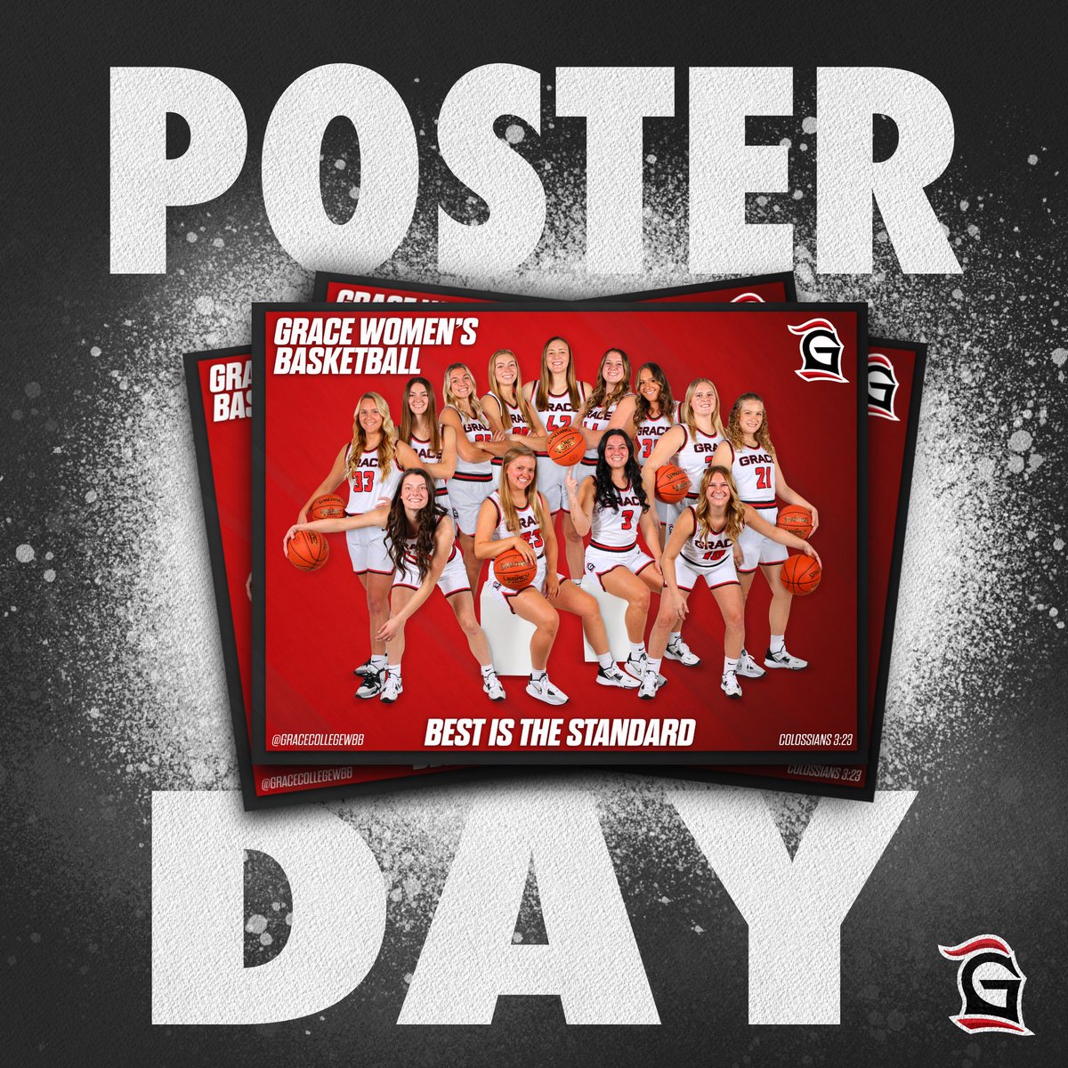 gracecollegewbb's tweet photo. POSTER DAY is TOMORROW!! 

Come out to tomorrow’s game to get your 22-23 GCWBB poster &amp; stick around after the game to get it signed by the ladies! ✍🏼

See you there, Lancer Nation! https://t.co/RPaRVuK5GU