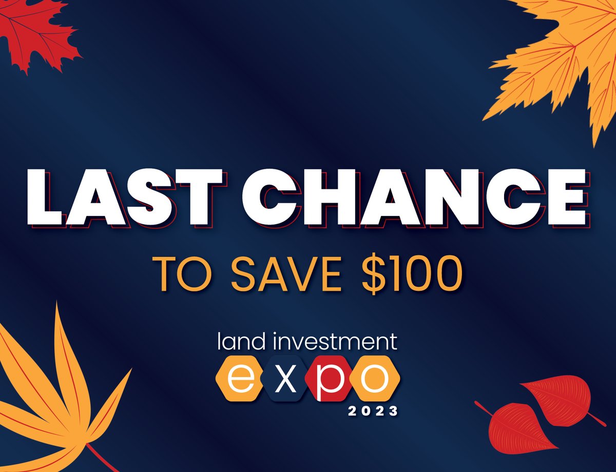 Secure your seat TODAY for the #LandExpo23 before tickets go up to full price!⌛Use discount code “blackfridayexpo” at checkout.

The 16th annual Land Investment Expo will leave nothing on the table so don’t miss this opportunity to connect with the best ➡️peoplescompany.com/land-investmen…