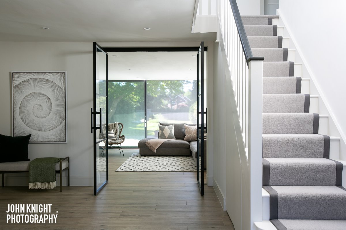 A beautiful use of light, space and colour in this large family hallway - designed by 22 Interiors #TunbridgeWells #photography