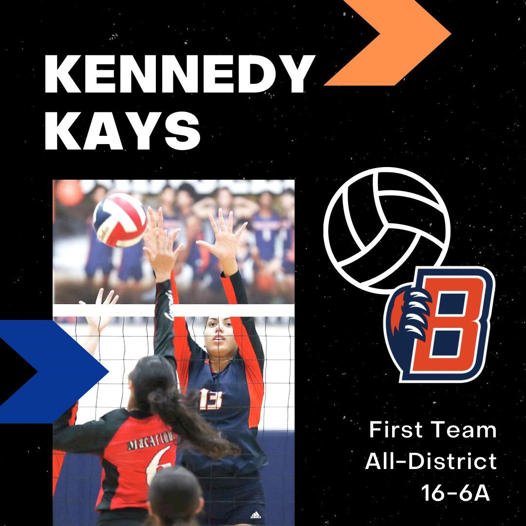 BridgelandVB's tweet photo. First Team All-District 16-6A:
• Olivia Waggoner @WaggonerOlivia 
• Molly McClure @molly_mcclure05 
• Kennedy Kays @kennedykays 
We’re proud of you !! 🧡💙👏🏼 https://t.co/daWKMiZQ7b