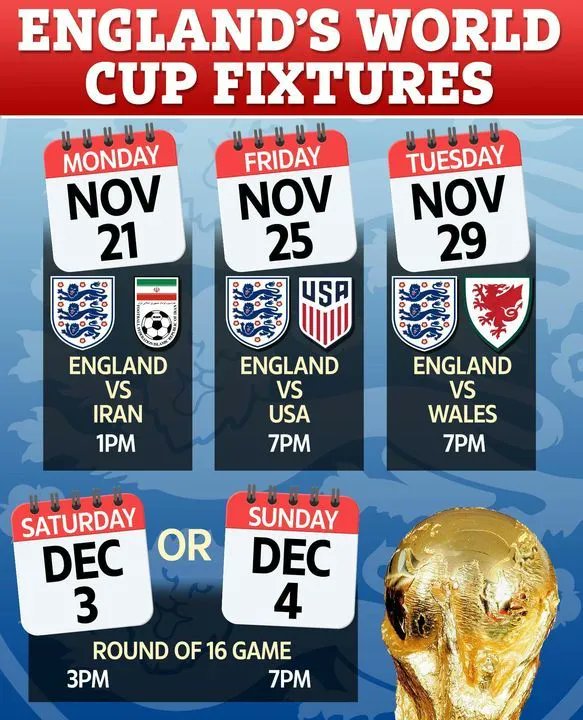 BOOK YOUR TABLE FOR THE WORLD CUP !!
ALL THE ENGLAND GAMES ON OUR BIG SCREEN !